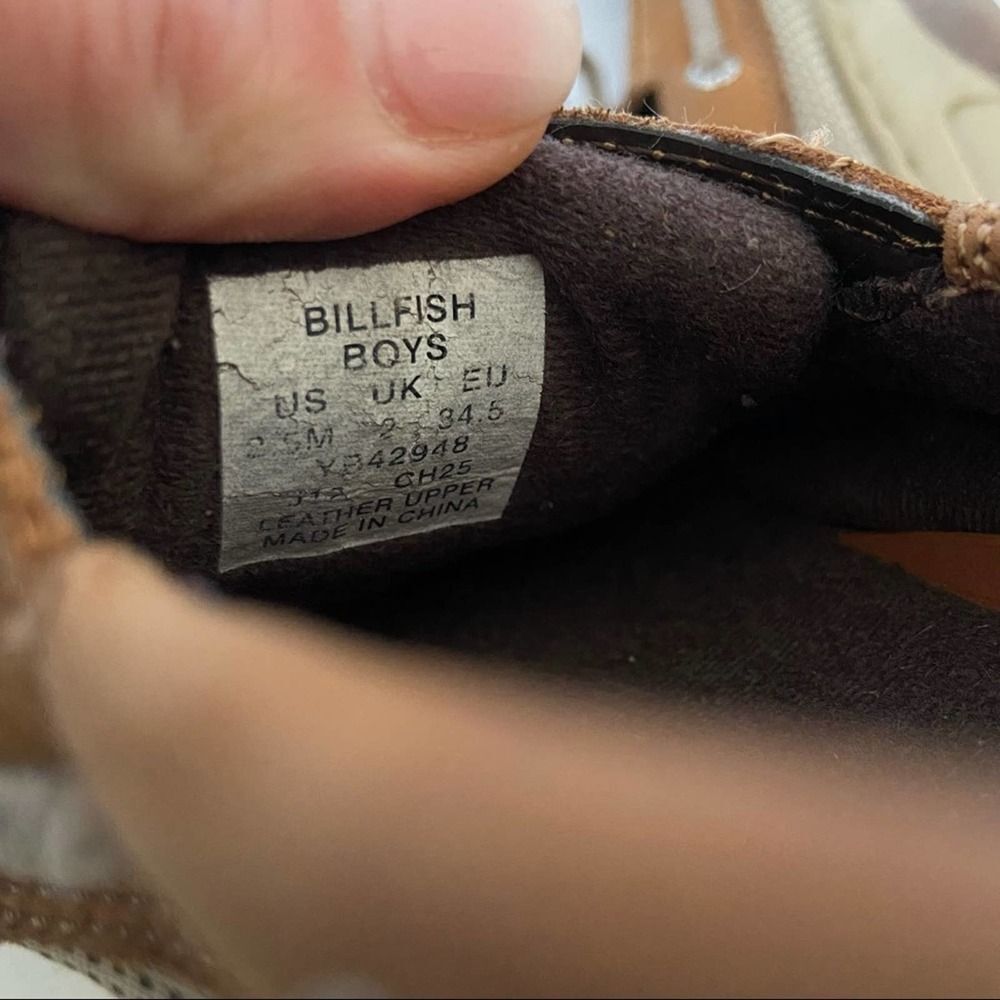 SPERRY Boat Shoes Tan Billfish Kids Size 2.5 - Picture 5 of 5